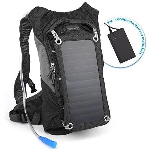 Ivation 7W Solar charging 1.8L Hydration Backpack/Bladder Bag
