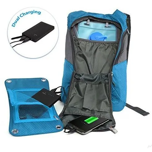 Ivation 7W Solar charging 1.8L Hydration Backpack/Bladder Bag