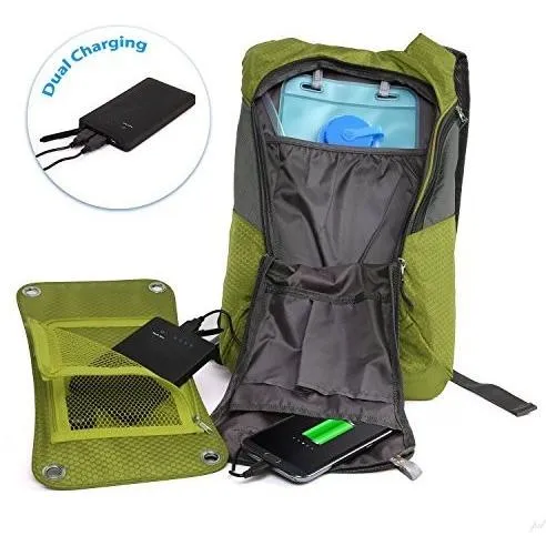 Ivation 7W Solar charging 1.8L Hydration Backpack/Bladder Bag