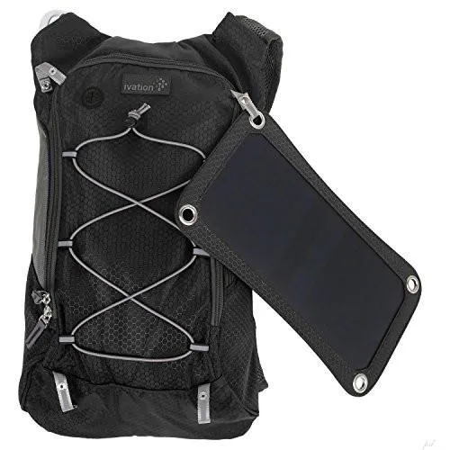 Ivation 7W Solar charging 1.8L Hydration Backpack/Bladder Bag