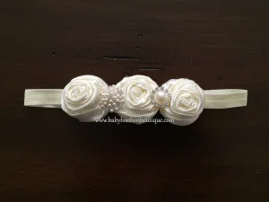 Ivory Rosette Headband and Sandals