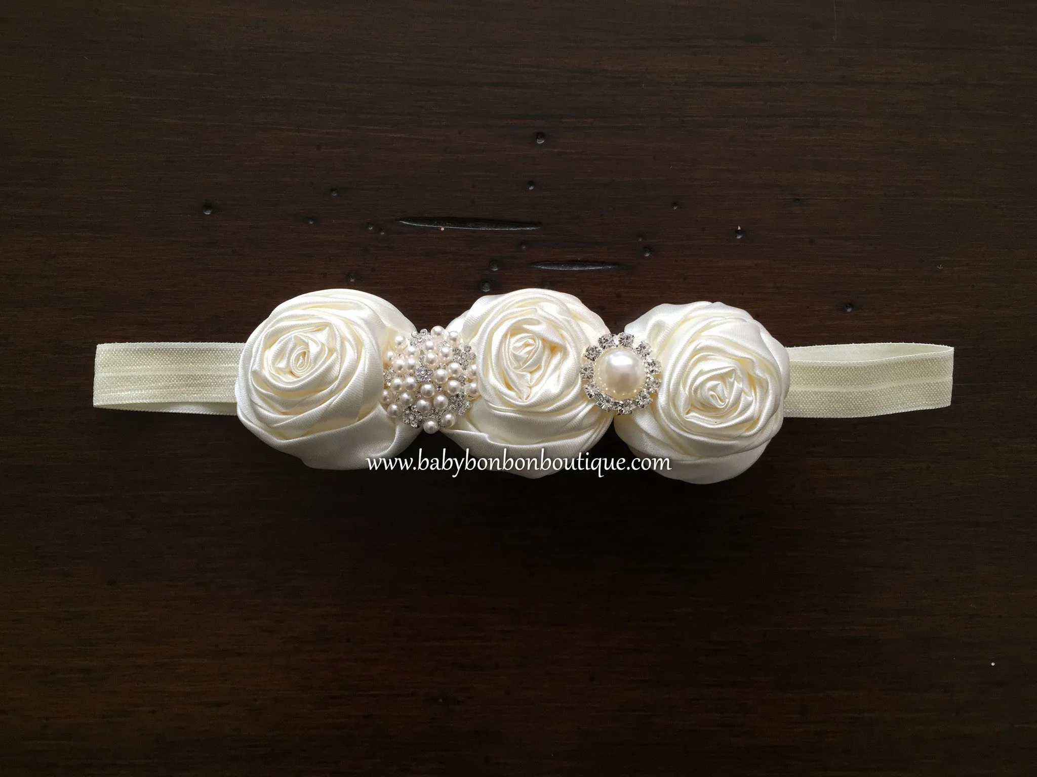 Ivory Rosette Headband and Sandals
