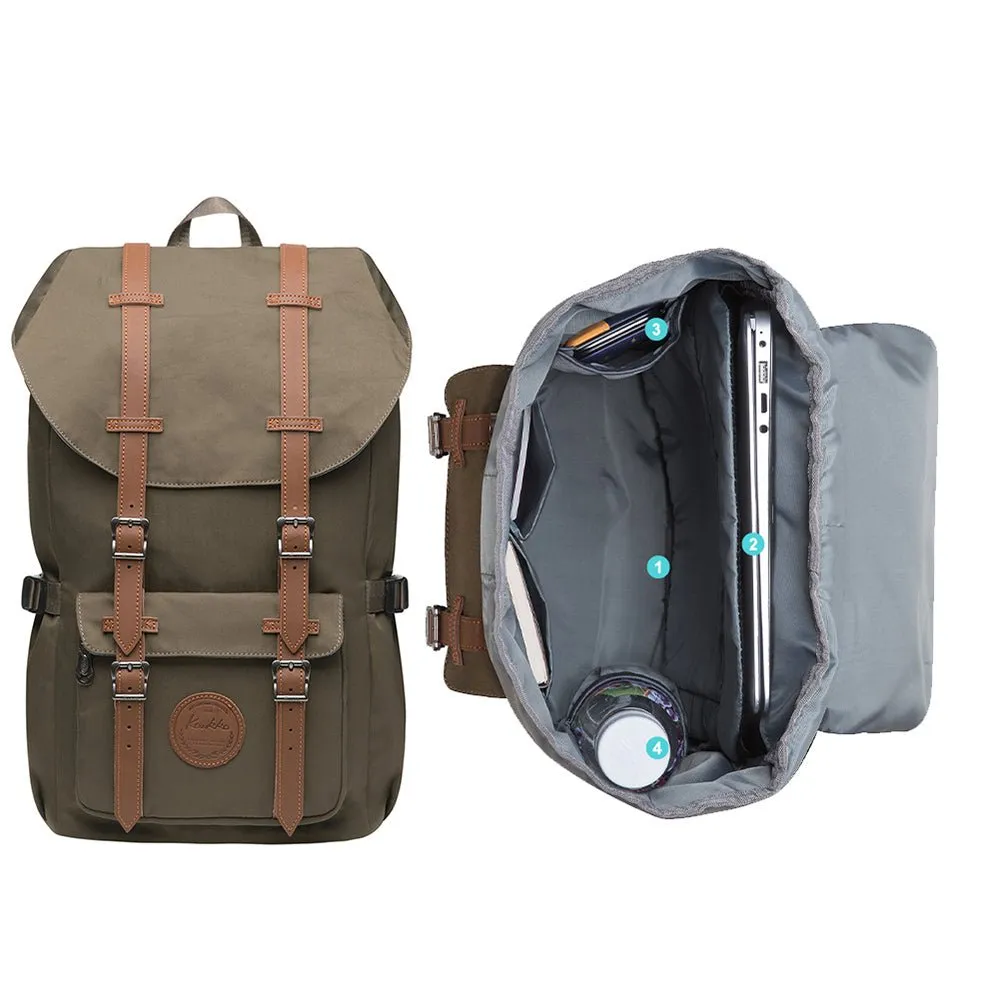 KAUKKO Backpack for city trips, EP5-11 ( Army Green / 19.7L )