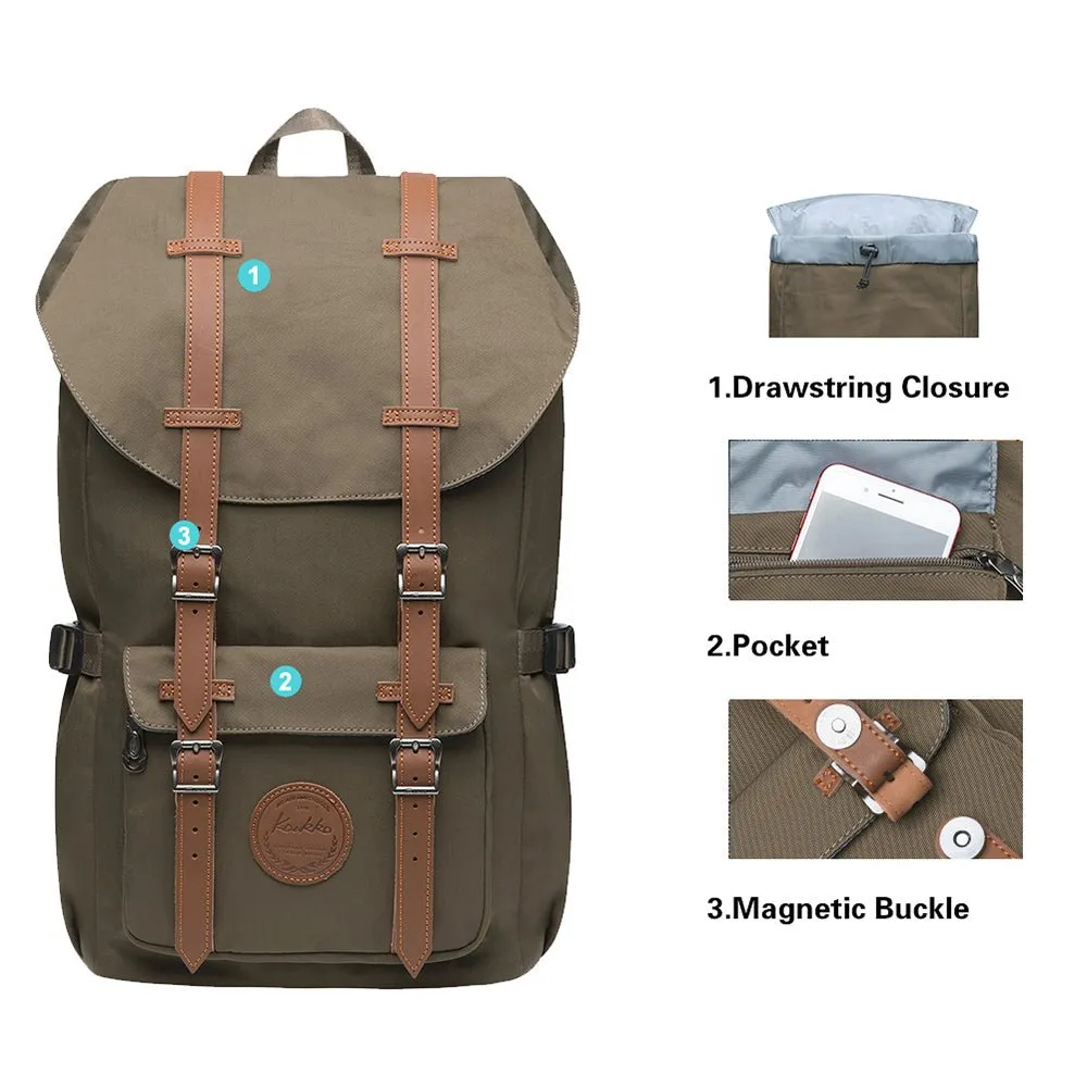 KAUKKO Backpack for city trips, EP5-11 ( Army Green / 19.7L )