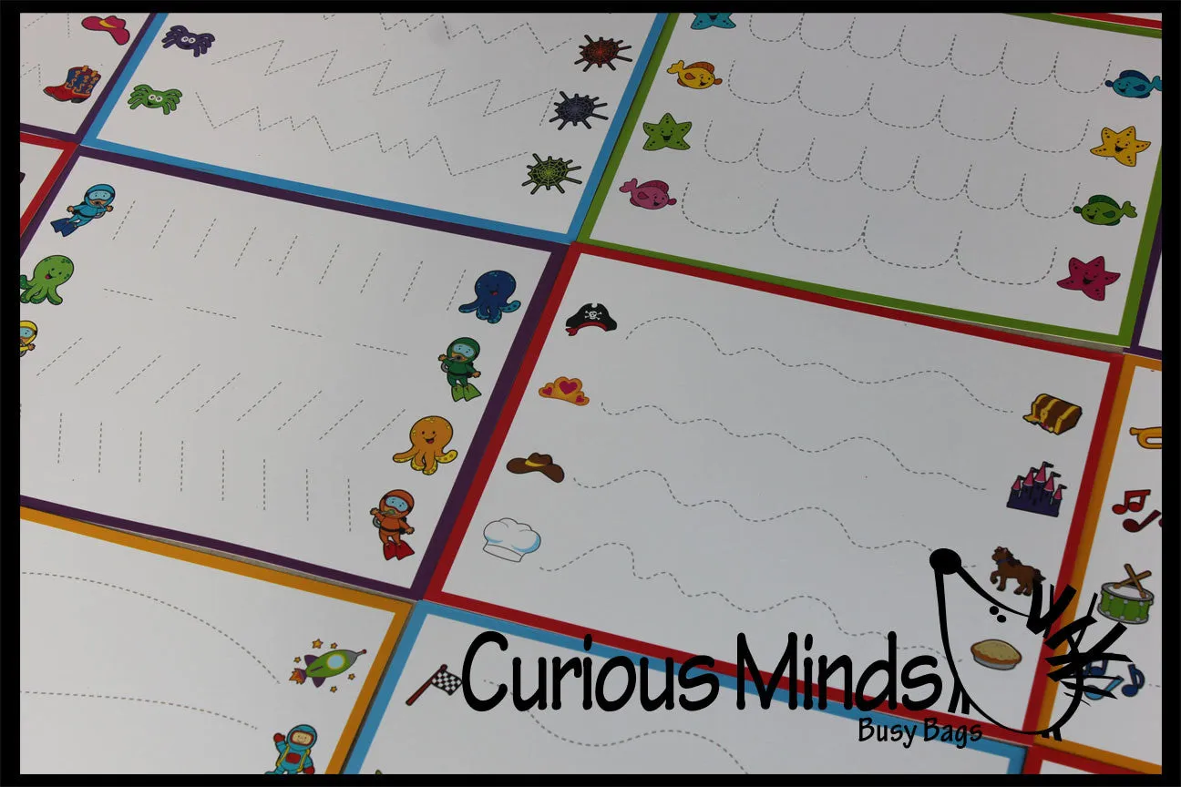 LAST CHANCE - LIMITED STOCK - Dry Erase & Wipe Off - Pre-Handwriting Tracing Activity Pages - Set of 25