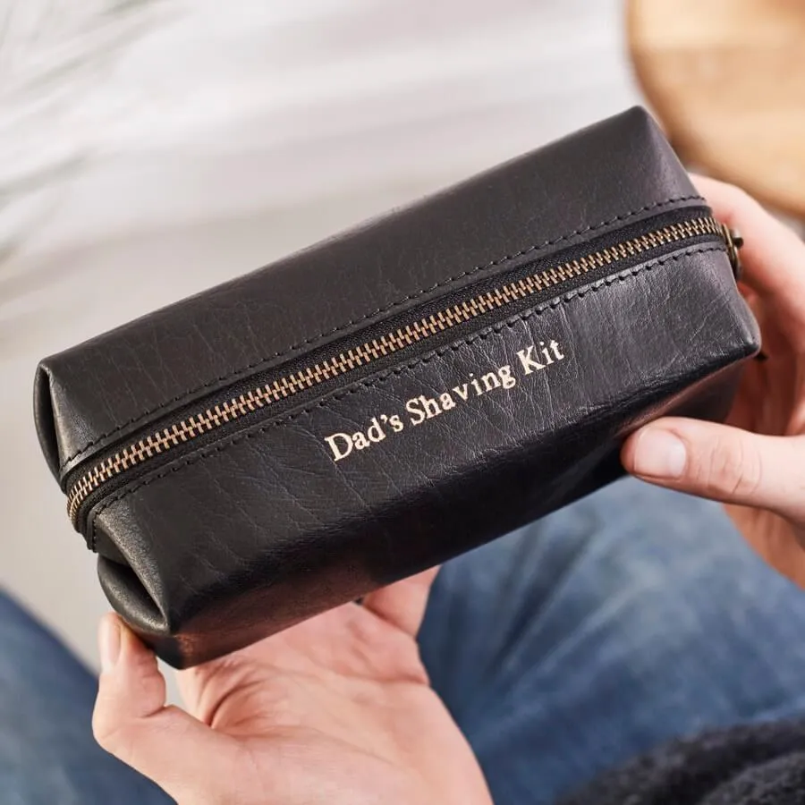 Leather Shaving Bag and Razor Cover