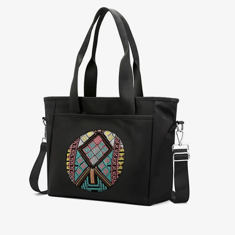 Lightweight Nylon Tote Ethnic Waterproof Shoulder Purse For Women