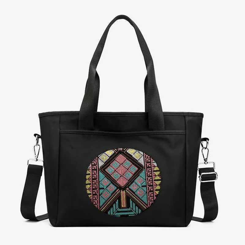 Lightweight Nylon Tote Ethnic Waterproof Shoulder Purse For Women