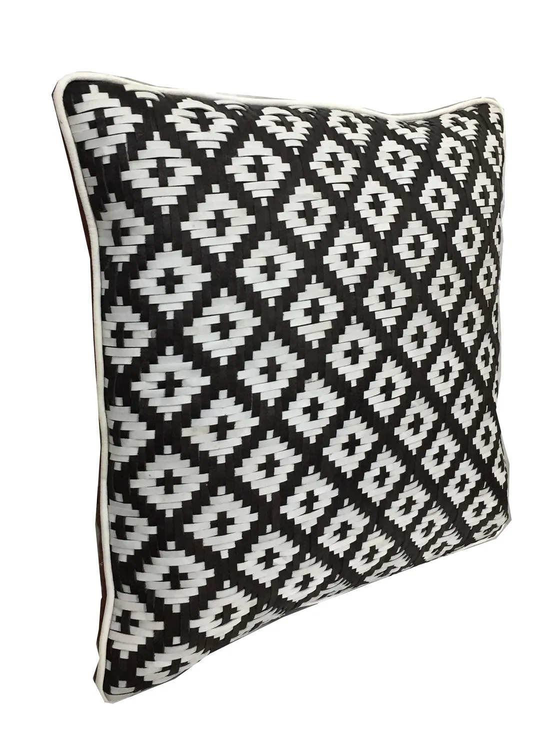 Lily  Woven  Leather cushion cover