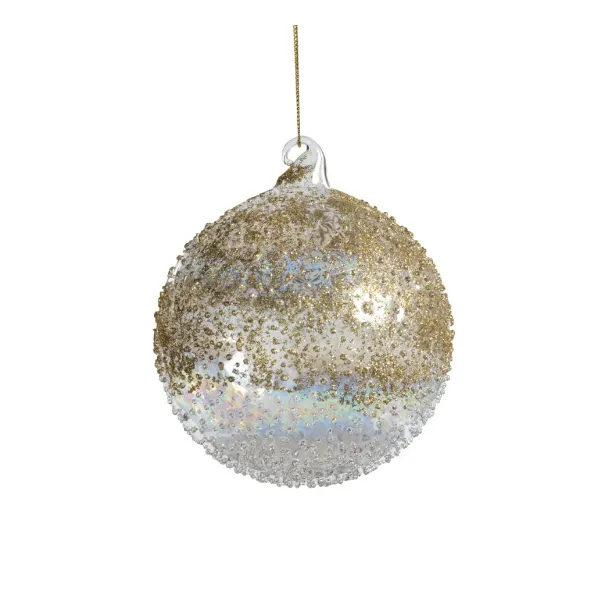 Luster Beaded Gold Ornament