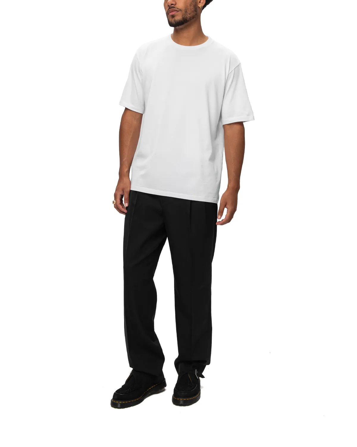 Luster Plaiting Tee White