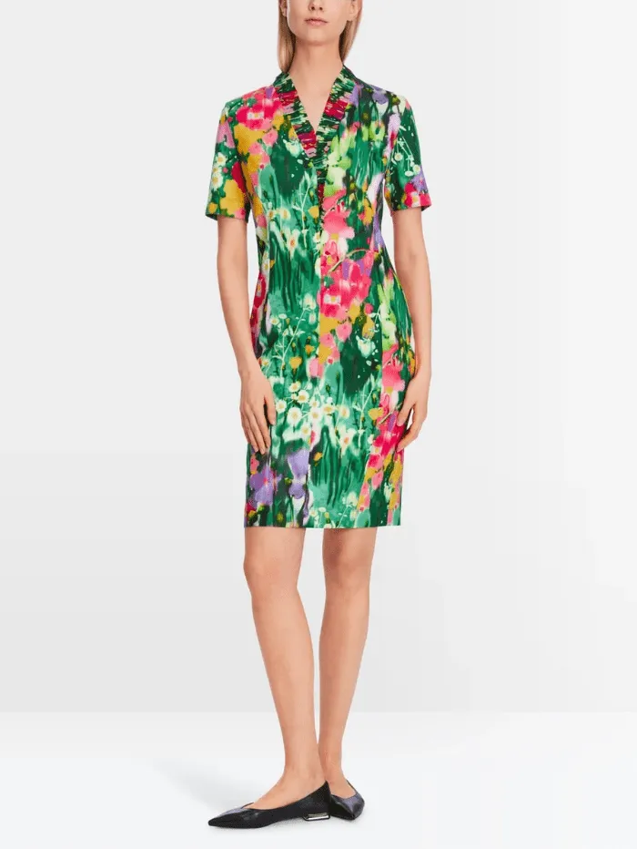 Marc Cain Collections Dress With Pleated Bodice XC 21.09 J02 COL 558