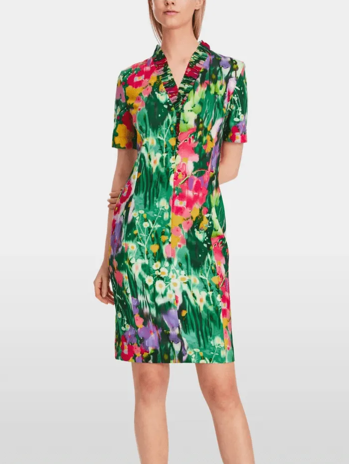 Marc Cain Collections Dress With Pleated Bodice XC 21.09 J02 COL 558