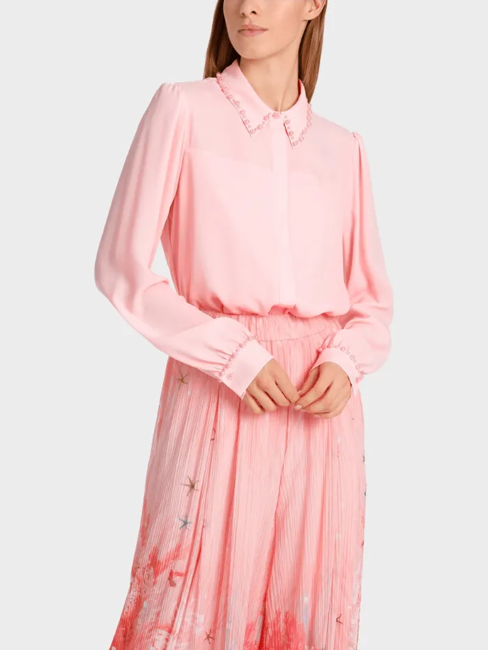Marc Cain Collections Shirt Blouse With Pearls In Soft Seashell Pink WC 51.46 W90 COL 212