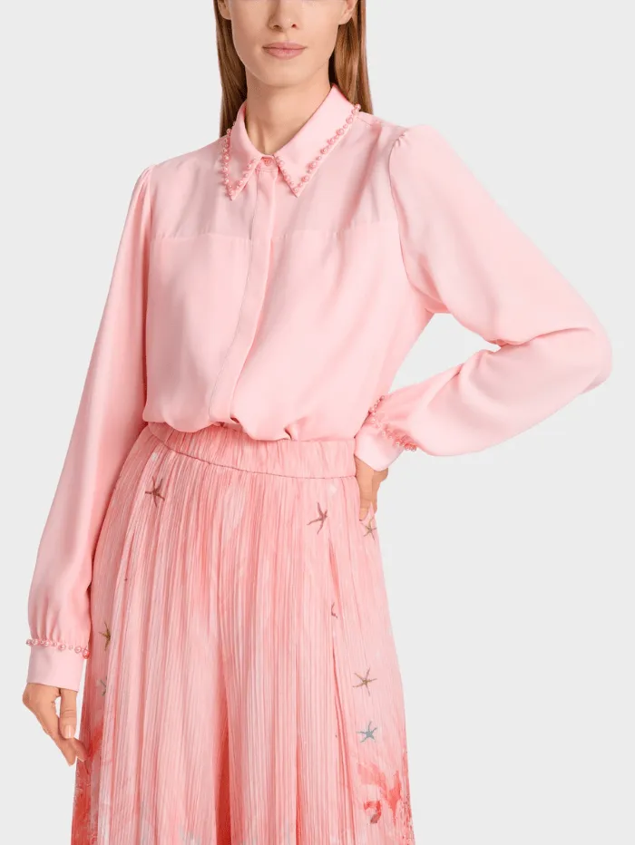 Marc Cain Collections Shirt Blouse With Pearls In Soft Seashell Pink WC 51.46 W90 COL 212