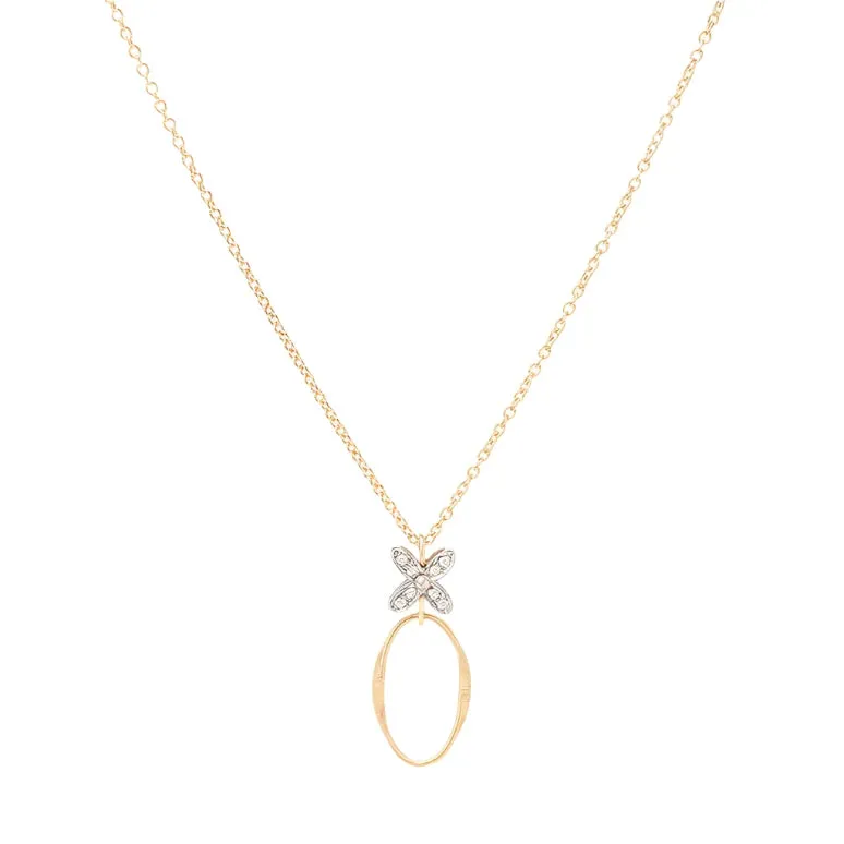 Marco Bicego® 'Marrakech' 18K Diamond Flower Pendant Necklace