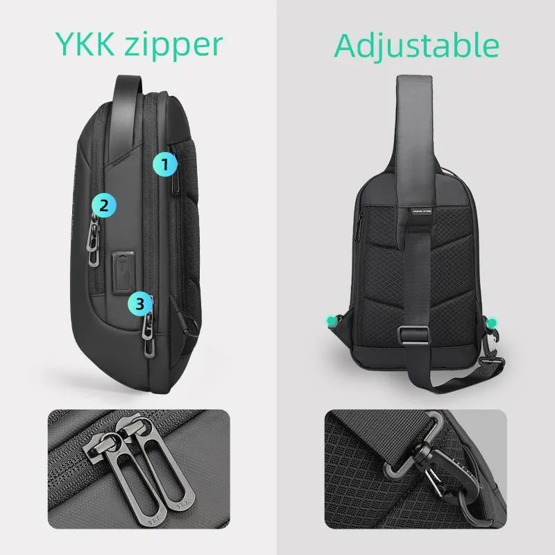 Mark Ryden MR-7918 Crossbody Messenger Chest Bag Waterproof USB Charging