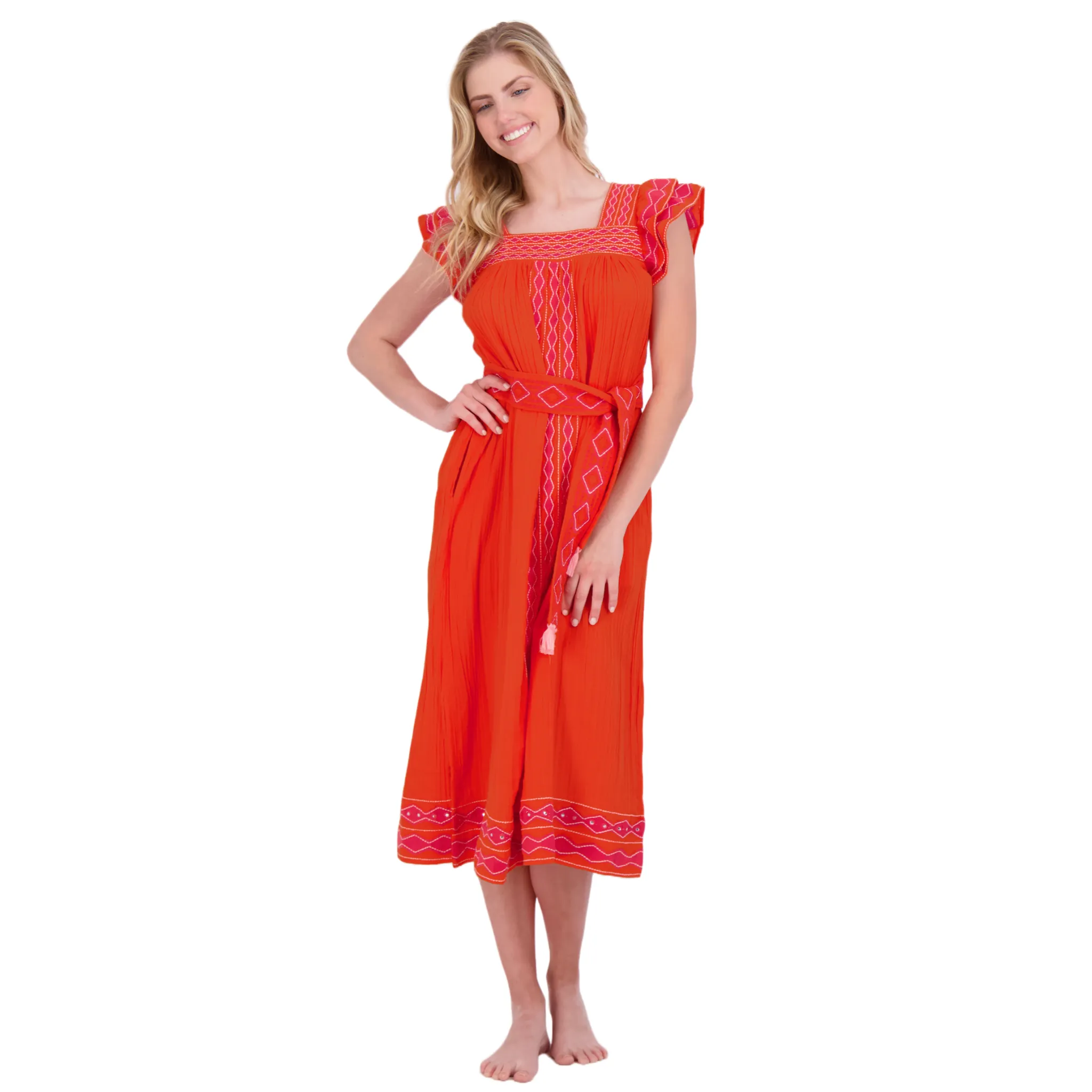 Maxi Sandrine Women's Dress in Poppy Embroidery