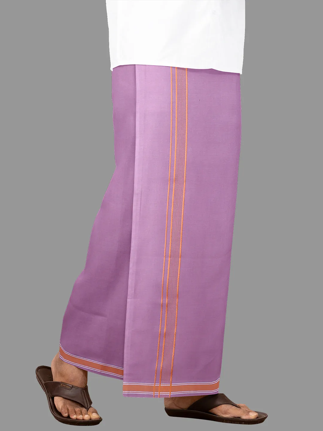 Men Fancy Border Dhoti Pink Charming Line Colour 9
