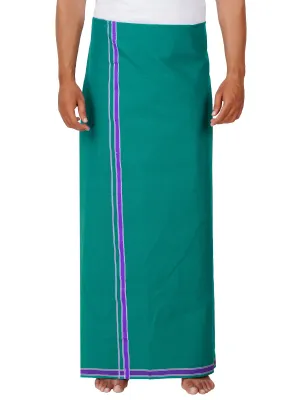 Men Voilet Fancy Border Green Dhoti Charming Colour 2