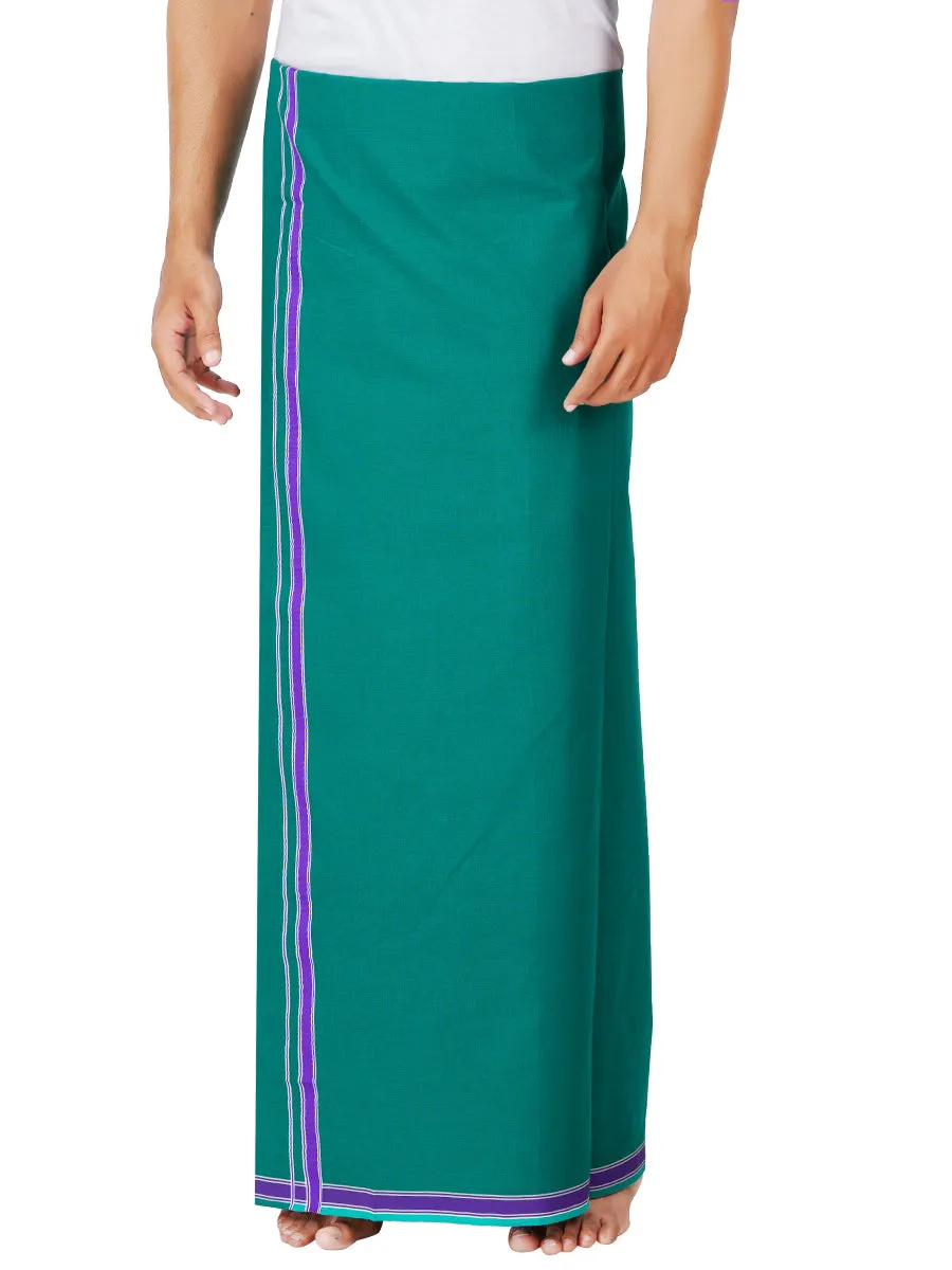 Men Voilet Fancy Border Green Dhoti Charming Colour 2