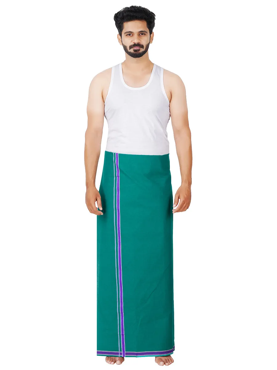 Men Voilet Fancy Border Green Dhoti Charming Colour 2