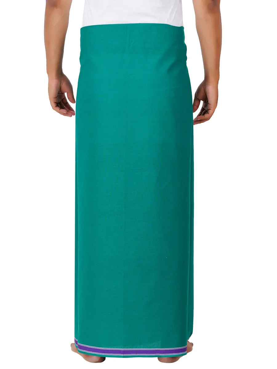 Men Voilet Fancy Border Green Dhoti Charming Colour 2