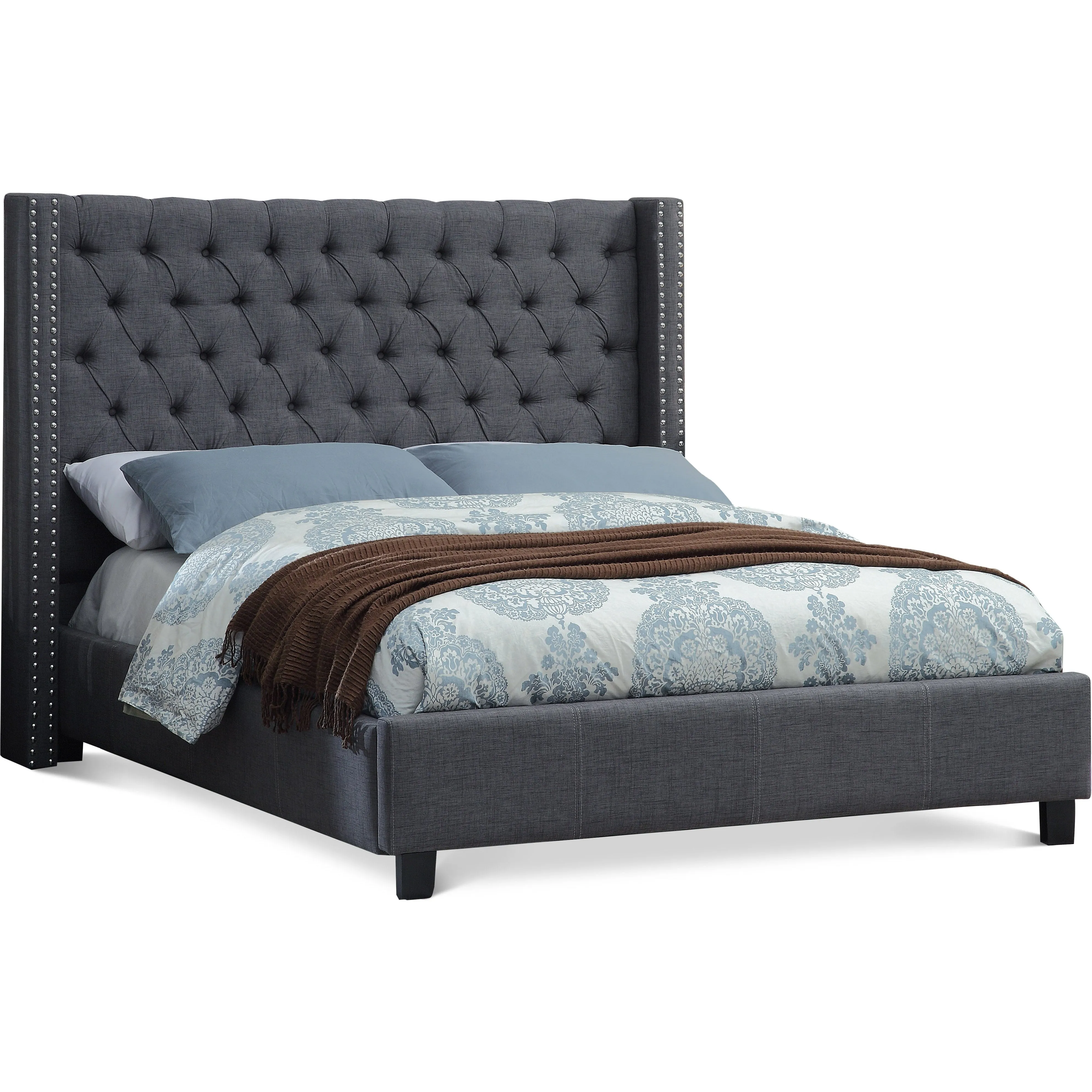 Meridian Furniture Ashton Linen Textured Bed