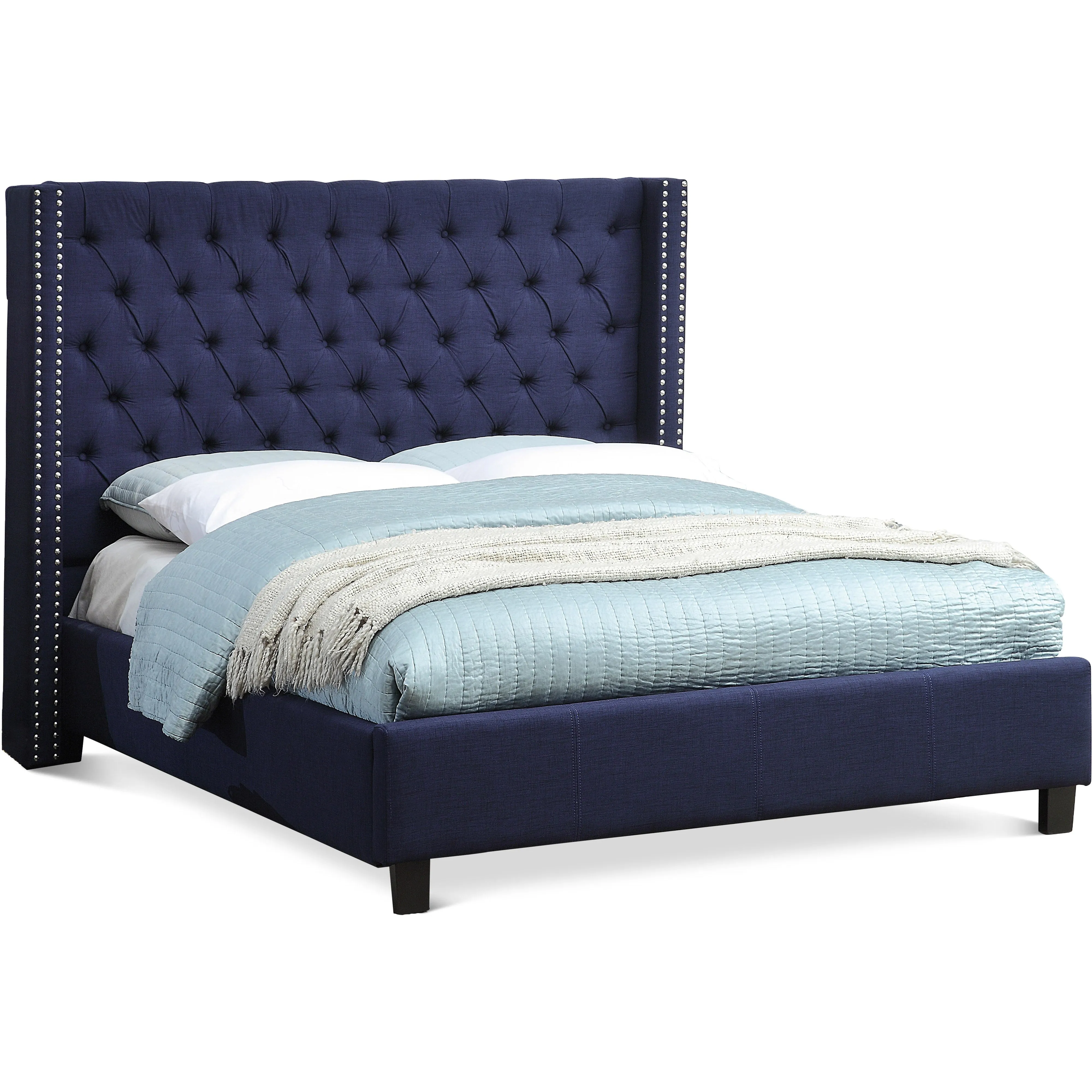 Meridian Furniture Ashton Linen Textured Bed