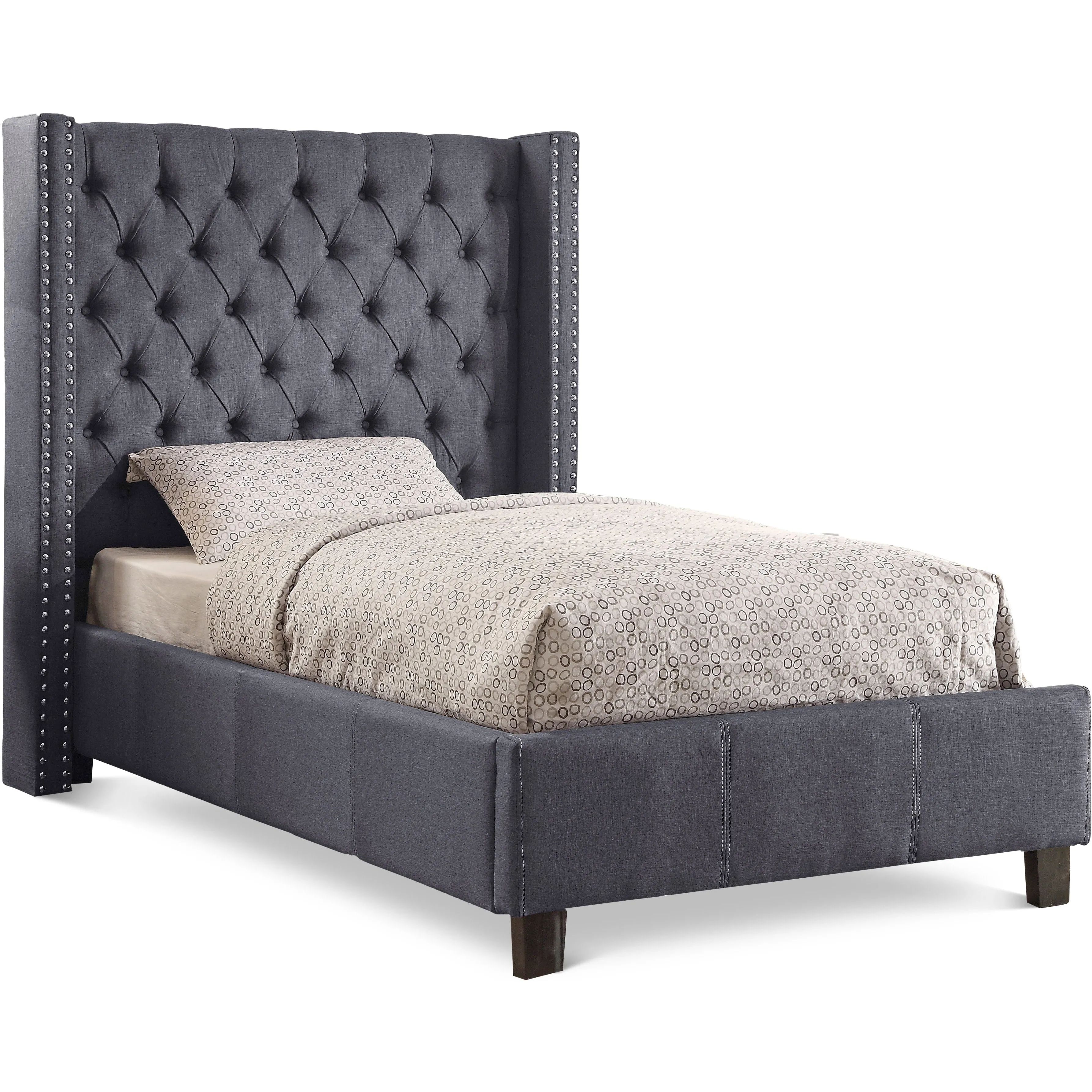 Meridian Furniture Ashton Linen Textured Bed