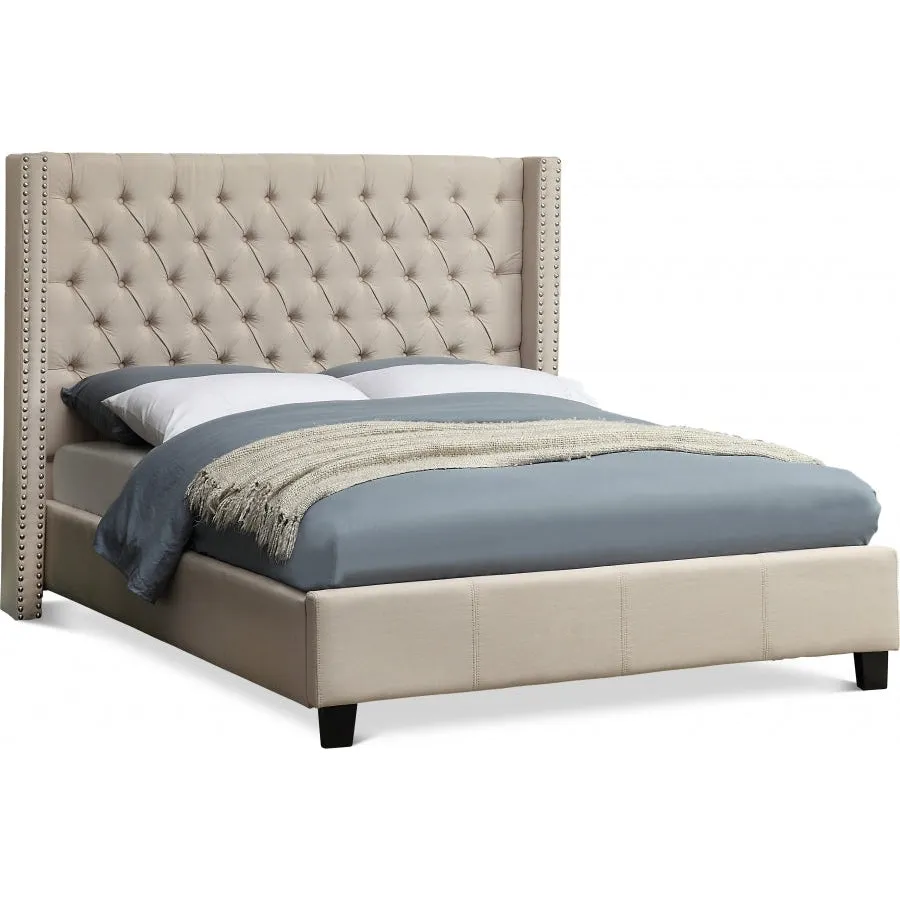 Meridian Furniture Ashton Linen Textured Bed