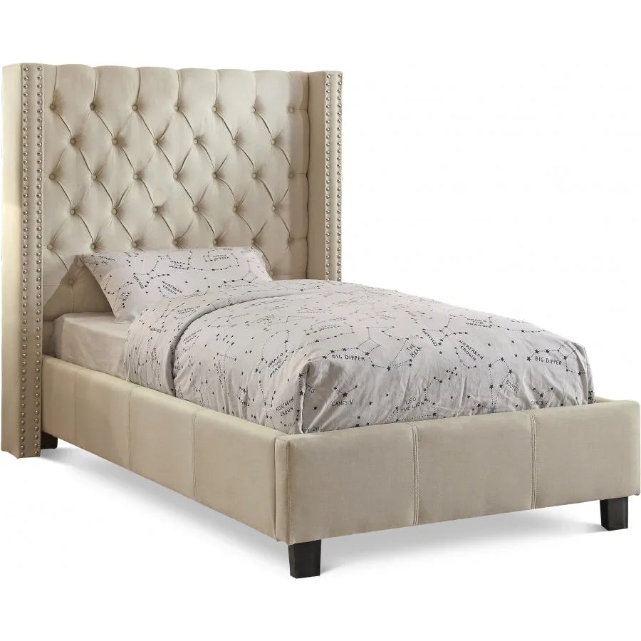 Meridian Furniture Ashton Linen Textured Bed