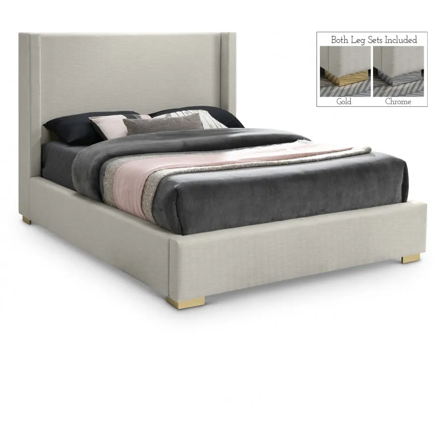 Meridian Furniture Royce Linen Textured Bed