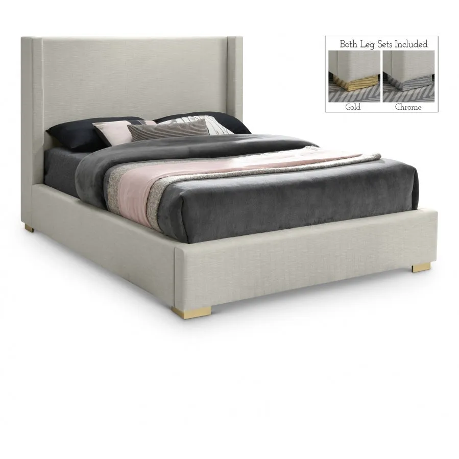 Meridian Furniture Royce Linen Textured Bed