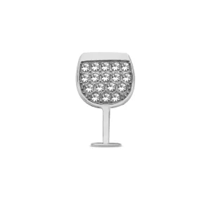 Mesh charm wine glass silver