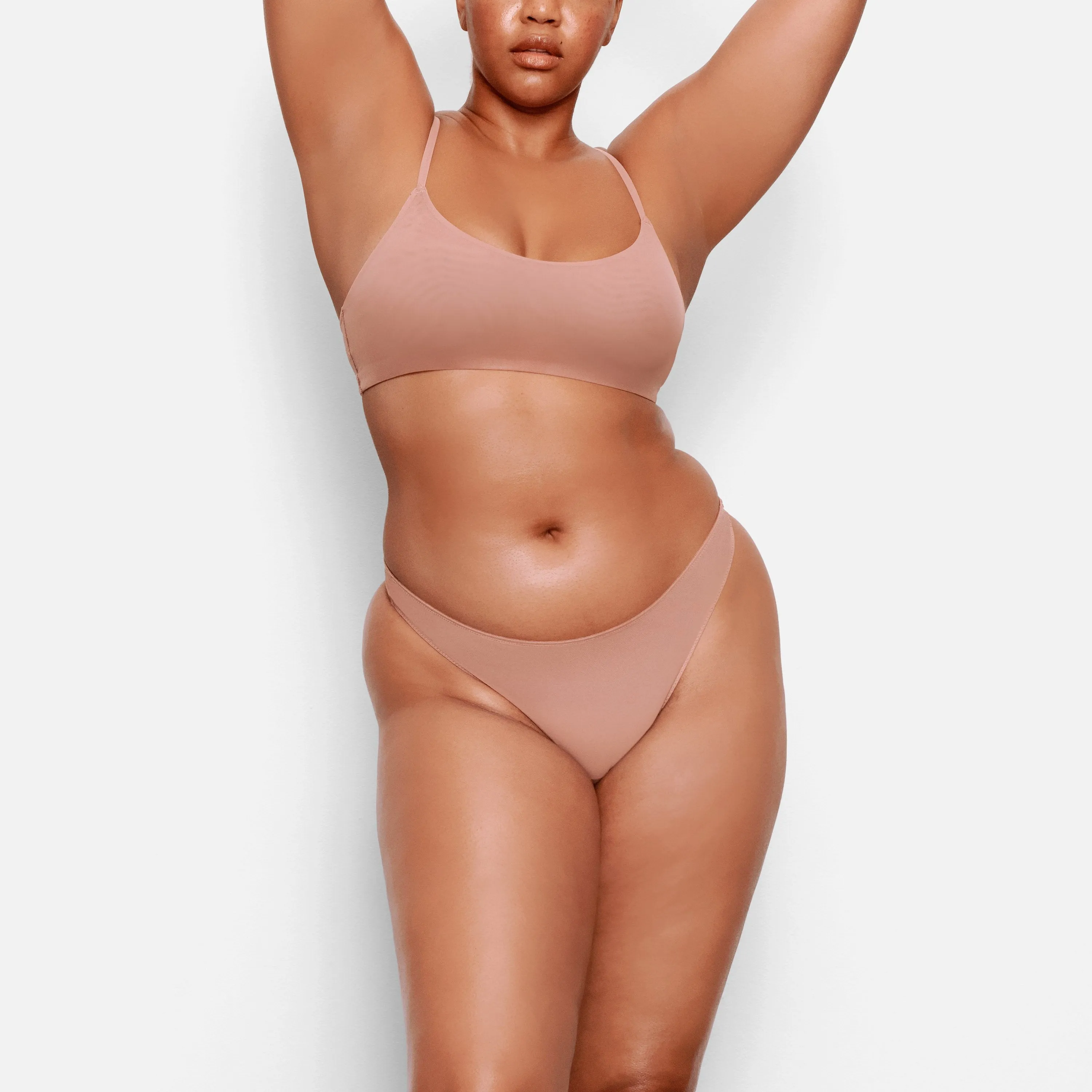 MESH SCOOP BRALETTE | ROSE CLAY