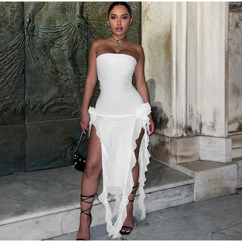 Mesh Tassels Fairy Dress/ See-Through Summer Elegance