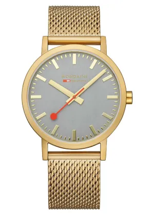 MONDAINE OFFICIAL SWISS RAILWAYS CLASSIC GREY GOLD MESH A660.30314 80SBM