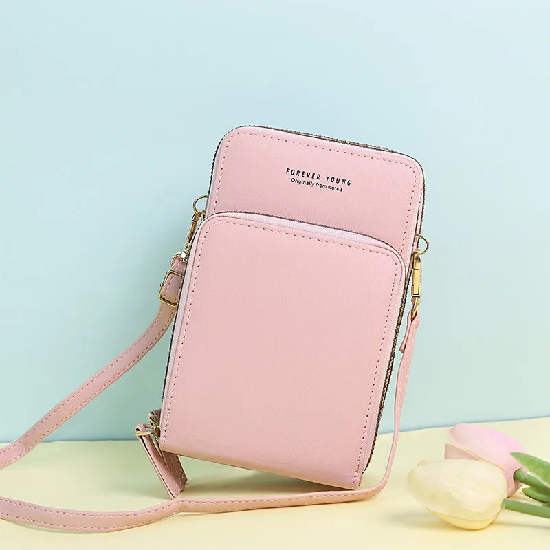 Multi-Compartment Phone Purse With Clear Window