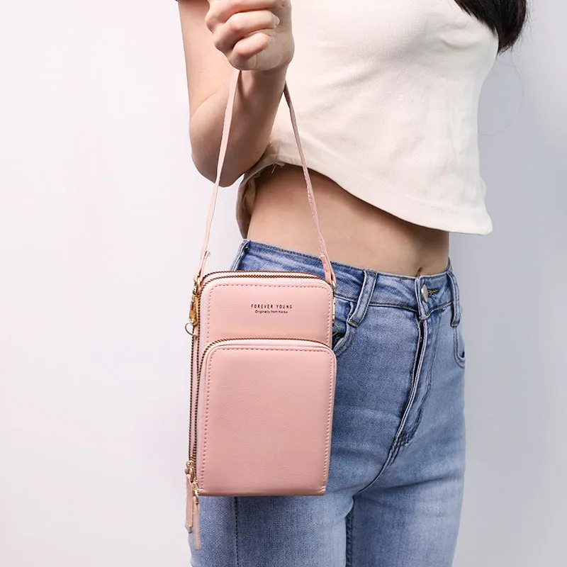 Multi-Compartment Phone Purse With Clear Window