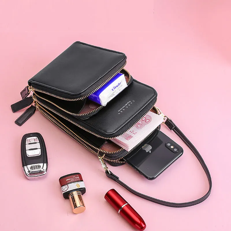 Multi-Compartment Phone Purse With Clear Window