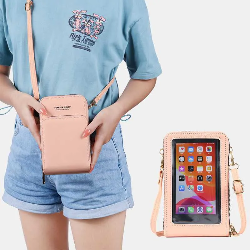 Multi-Compartment Phone Purse With Clear Window