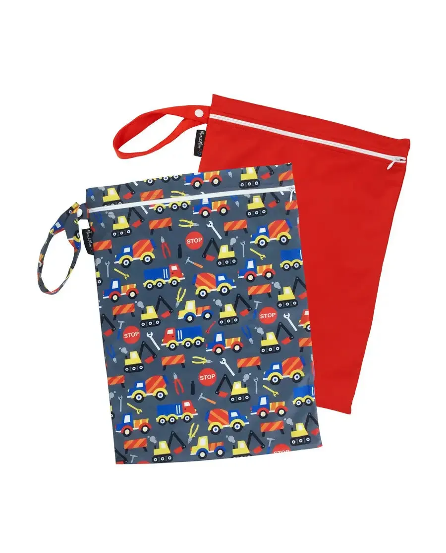 Mum2Mum Wet Bags Twin Pack - CONSTRUCTION / RED