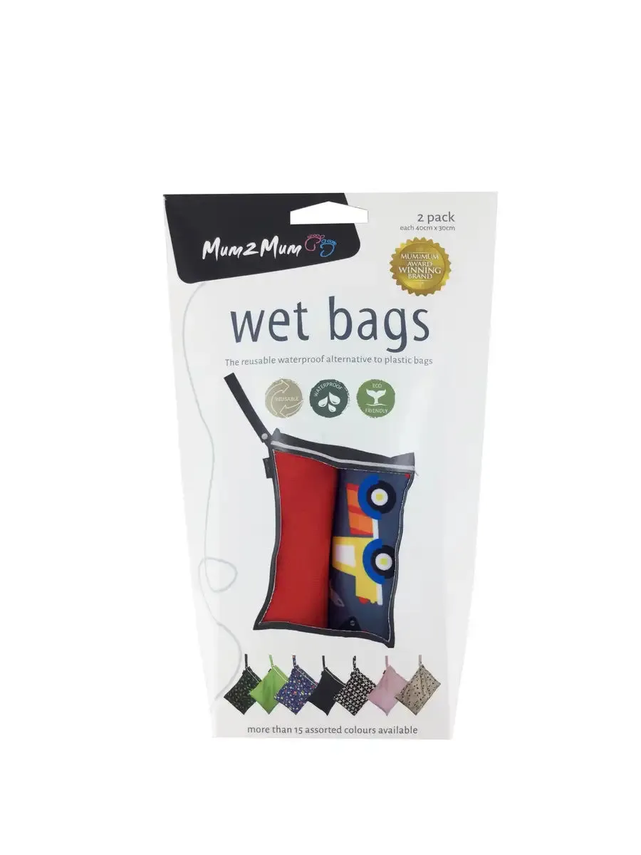 Mum2Mum Wet Bags Twin Pack - CONSTRUCTION / RED