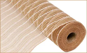 Natural beige drift deco poly jute mesh 21 inch x 10 yard roll