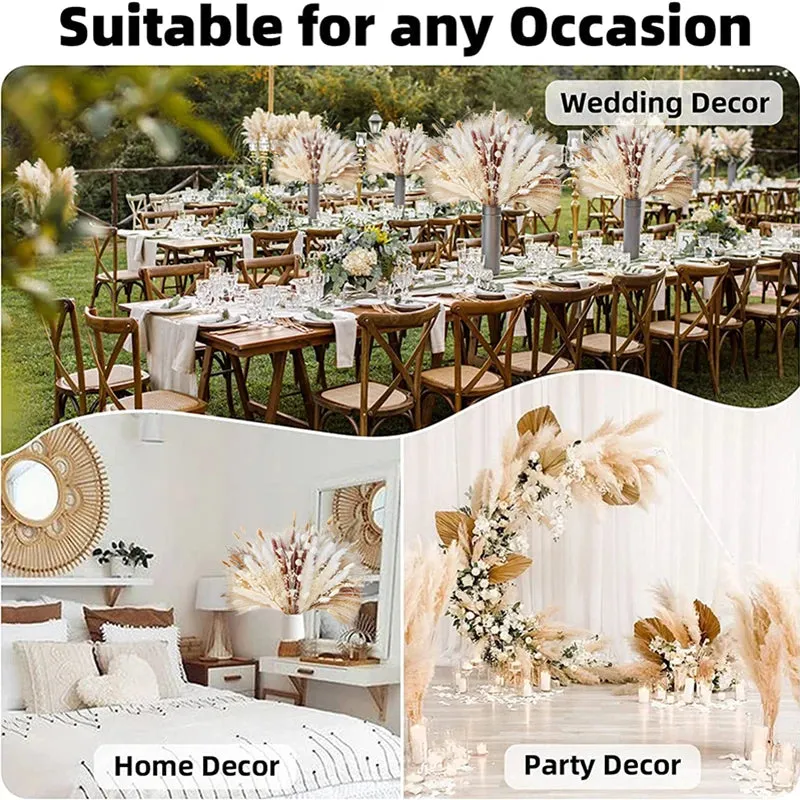 Natural Pampas Grass Dried Flower Bouquet Boho Home Decor Hotel Office Garden Decoration Accessories Christmas Artificial Flower