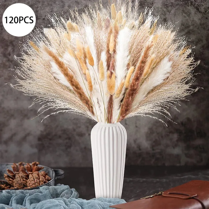 Natural Pampas Grass Dried Flower Bouquet Boho Home Decor Hotel Office Garden Decoration Accessories Christmas Artificial Flower