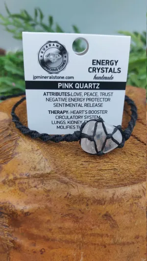 Natural Pink/Rose Quartz Handmade Wrap It Bracelet Healing Crystal Accessories Zodiac Mineral Stone