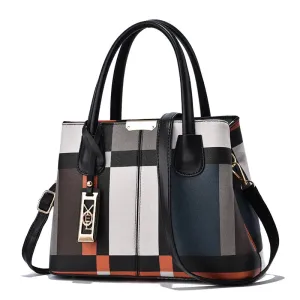 Newposs Modern Plaid Elegance Tote: Trendsetting Style