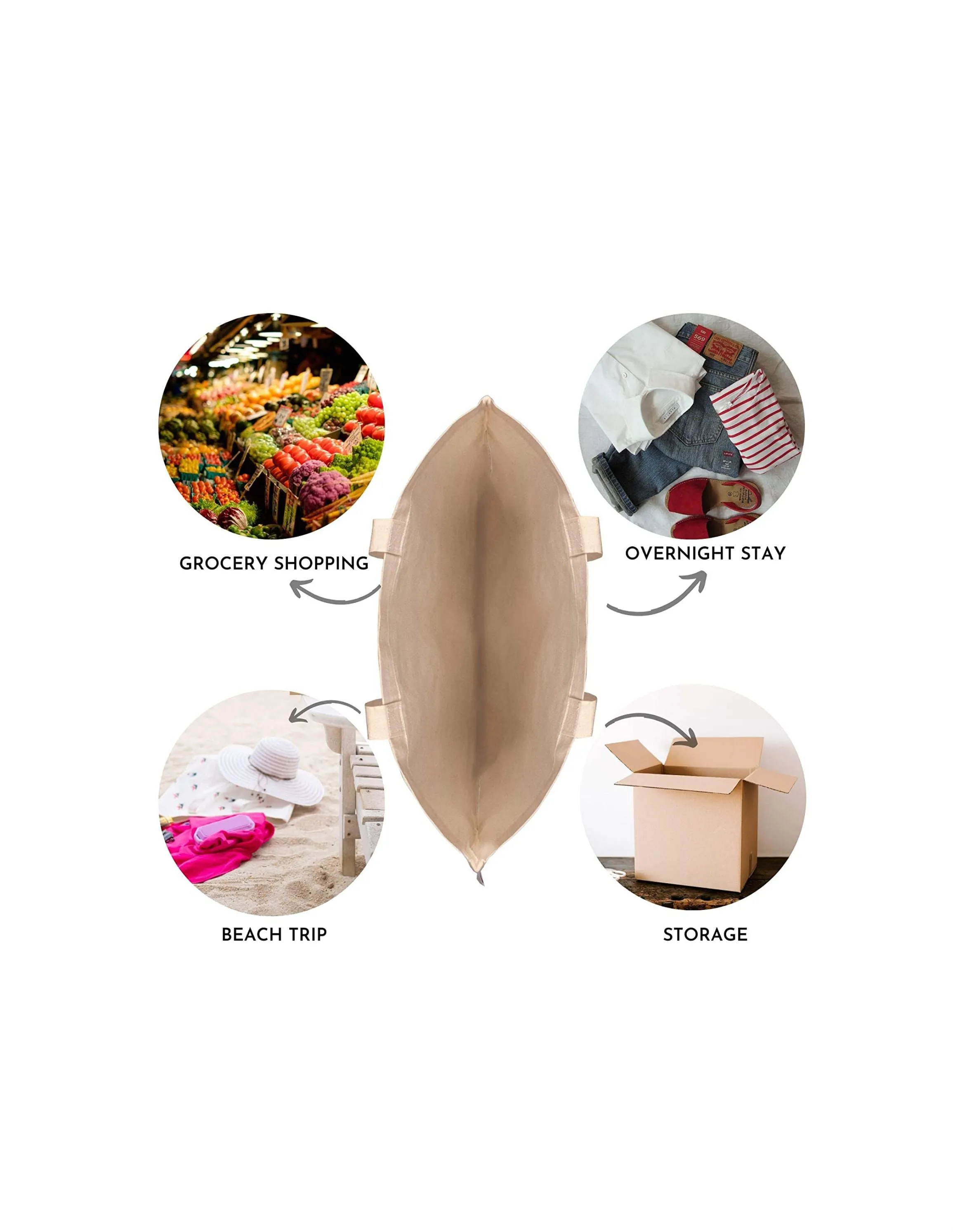 Organic Cotton Simple Tote bag - 2 Pack